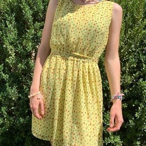 Yellow floral flower dress